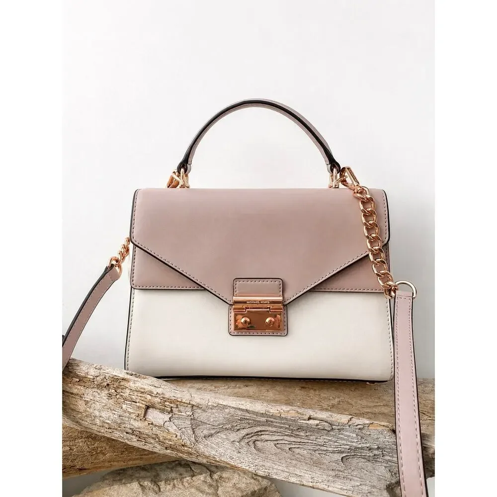 Michael Kors Y2K Mini Blush Cream Leather 2010 Revival Top Handle Crossbody Bag